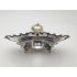 Victorian Ex Silver Plated & Glass Inkwell Standish Antique (#100403) 3