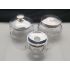 Job Lot Of 3x Sterling Silver & Glass Vanity Jars - 76g Of Silver -  Antique (#100408) 9