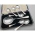 Cased Dognose Pudding Spoons & Server Set Silver Plated Vintage Hb&h Sheffield (#100430) 2