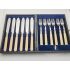 Antique Cased Silver Plated Fish Eater Set Faux Bone Handled (#100452) 7