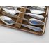Art Deco Chevron Pattern Grapefruit Spoons Silver Plated Epns Cased Sheffield (#100465) 3