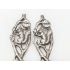 Pair Of Victorian Squirrel Oak & Acorn Berry Jam Spoons - Silver Plated Antique (#100559) 2