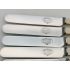 6x Block Cream Faux Bone Handled Palette Dessert Knives Vintage Steel (#100564) 3