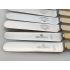 6x Block Cream Faux Bone Handled Palette Dessert Knives Vintage Steel (#100564) 4
