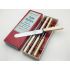 6x Block Cream Faux Bone Handled Palette Dessert Knives Vintage Steel (#100564) 6