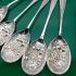 6x Gadroon Pattern Berry Bowl Serving Spoons Silver Plated Epns (#60685) 2