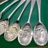 6x Zigzag Pattern Berry Bowl Serving Spoons - Antique Silver Plated Epns (#60767) 3