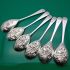6x Zigzag Pattern Berry Bowl Serving Spoons - Antique Silver Plated Epns (#60767) 5