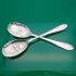 Pair Berry Bowl Serving Spoons - Harebell - Potter Silva Nickel Silver - Antique (#60768) 6
