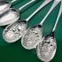 6x Lovely Ornate Serving Spoons Incl Berry Bowl Silver Plated Epns Antique (#60771) 2