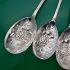 4x Reed & Ribbon Pattern Berry Bowl Serving Spoons - Silver Plated Antique Epns (#60774) 2