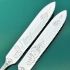Pair Of Ornate Short Cake Knives - Jsd Epns Silver Plated Antique (#61127) 3