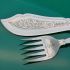 Ornate Stag Horn Antler Handled Fish Servers Silver Plated Antique (#61142) 6