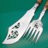 Stag Horn Antler Handled Fish Servers Silver Plated Sheffield Antique (#61143) 3