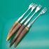 4x Stag Horn Antler Handled Pickle Forks - Silver Plated Ep On Ns Antique (#61183) 2