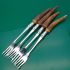 4x Stag Horn Antler Handled Pickle Forks - Silver Plated Ep On Ns Antique (#61183) 6