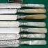 6x Mother Of Pearl Handled Cake Knives Silver Plated Epns (#61449) 4