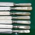 6x Mother Of Pearl Handled Cake Knives Silver Plated Epns (#61449) 6