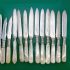 Bulk Lot 15x Mother Of Pearl Handled Small Cake Lemon Fruit Knives Silver Plated (#61450) 3