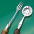 Long Stag Horn Antler Pickle Fork & Ladle Sterling Ferrules Silver Plated (#61465) 2