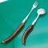 Long Stag Horn Antler Pickle Fork & Ladle Sterling Ferrules Silver Plated (#61465) 6