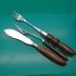 Wooden Handled Butter Spreader & Pickle Forks Silver Plated Vintage Antique (#61479) 4