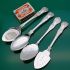 4x Queens Pattern Jam & Cream Spoons Silver Plated Antique (#61486) 8