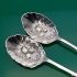Pair Of Dessert Sized T&co Berry Bowl Spoons Silver Plated Antique (#61503) 2