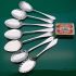 7x Bright Cut Silver Plated Jam & Cream Spoons Antique Epns (#61505) 7