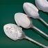 4x Matching Jam & Cream Spoons 1885 Design Ornate Silver Plated (#61512) 3