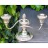 Silver Plated Squat Candelabra With Candle Snuffer Vintage (#61604) 6
