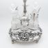 Ornate Victorian 6 Bottle Cruet Set Silver Plated & Glass Antique (#61616) 2
