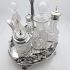 Ornate Victorian 6 Bottle Cruet Set Silver Plated & Glass Antique (#61616) 4