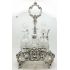 Ornate Victorian 6 Bottle Cruet Set Silver Plated & Glass Antique (#61616) 9