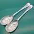 Pair Of Berry Bowl Serving Spoons Grapevine Handles 1922 Silver Plated (#61622) 7