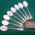 8x Jam & Cream Spoons Same Pattern Ornate Antique Silver Plated (#61625) 7