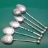 6x Ball Finial Antique Silver Plated / Ns Jam Spoons (#61635) 2