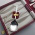 Vintage Cased Silver Plated Coffee Spoons & Sugar Shovel Falstaff (#61645) 3