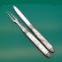 Georgian Sterling Silver Mother Of Pearl Folding Fruit Knife & Fork C. 1800 (#61662) 2
