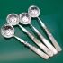 4x Mother Of Pearl Handled Silver Plated Sifting Straining Ladles Antique (#61708) 2