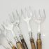 8x Stag Horn Antler Handle Meat Forks - Silver Plated - Antique (#61735) 3