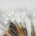 Bulk Lot Stag Horn Antler Handle Forks Spoons Etc  - Silver Plated - Wear (#61737) 5