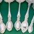 5 Beautiful Matching Pattern Jam Spoons - Silver Plated - Antique (#61754) 2