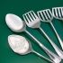 Hanoverian Pattern Small Serving Forks & Spoons Silver Plated Antique (#61760) 2