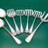 Hanoverian Pattern Small Serving Forks & Spoons Silver Plated Antique (#61760) 6