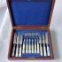 Carved Mother Of Pearl Handle Dessert Cutlery Set Silver Plated Antique (#61774) 9