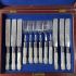Carved Mother Of Pearl Handle Dessert Cutlery Set Silver Plated Antique (#61774) 10