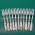 Mother Of Pearl Handled 22 Piece Silver Plated Fruit Dessert Cutlery Set Antique (#61775) 2