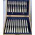 Mother Of Pearl Handled 22 Piece Silver Plated Fruit Dessert Cutlery Set Antique (#61775) 10