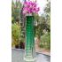 Sterling Silver Rimmed Green Tinted Glass Stem Vase 1901 Antique (#61782) 2